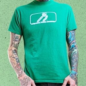 Vintage MIXWELL dj rap shirt green white mens M